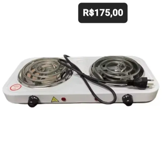 Fogão elétrico portátil de mesa 2 bocas