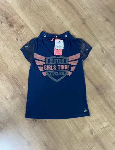 Camiseta feminina tam 14 azul marinho NOVA Lizy