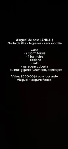 Aluguel anual - ingleses - casa - sem mobília 
