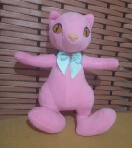 Gato de Gravata Pelúcia Rosa