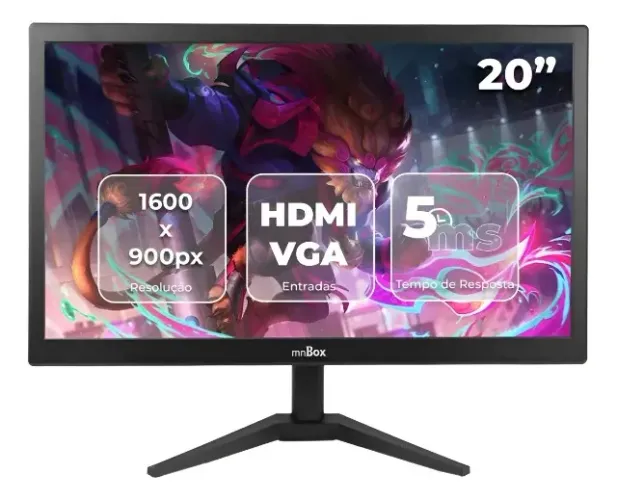 Monitor Mnbox D-mn200 Led 20 Preto Hdmi Vga Hd Preto