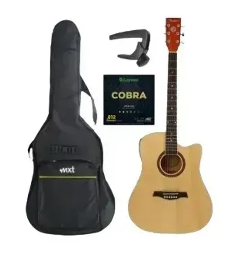 Violão eletro-ácustico Shelter + Capotraste D'addario + Capa Luxo