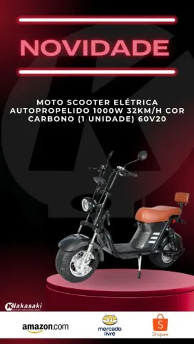 Vendo uma moto scooter elétrica 1000w 60v 20 nova barato nunca foi usada 