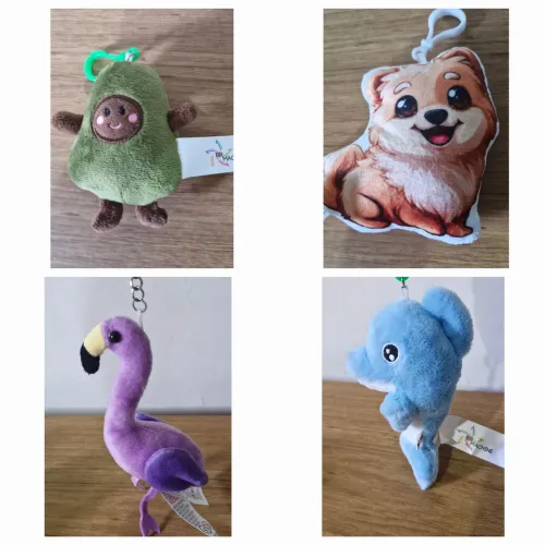 4 chaveiros pelúcia. Novos. br Machine 