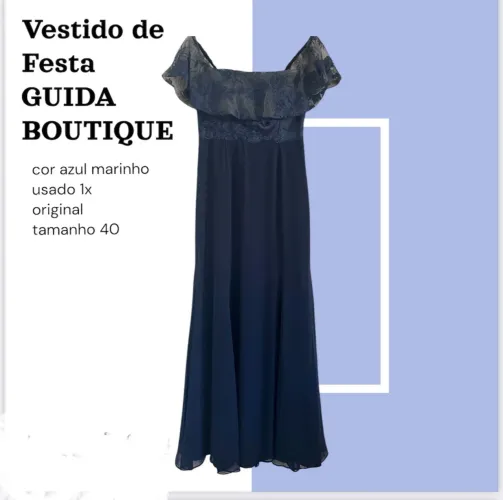 Vestido Festa Marinho Longo