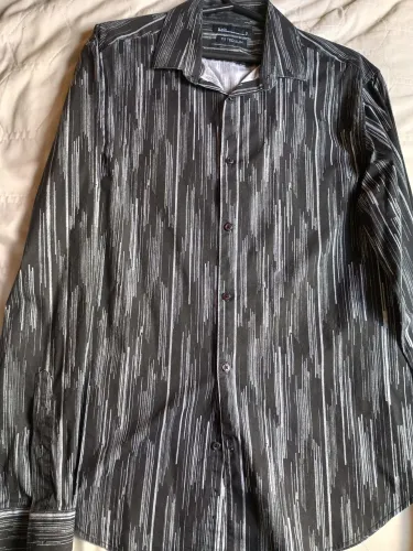 Camisa Masculina Casual Preta Contemporânea M