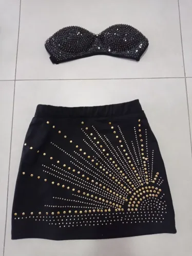Conjunto preto em paetê