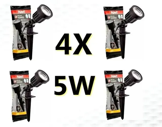 Kit 4X Espeto de Jardim LED 5W Bivolt Avant Hummer IP65 Branco 6500K