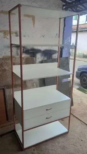 estante industrial em mdf, para escritório ou estudo - entrego