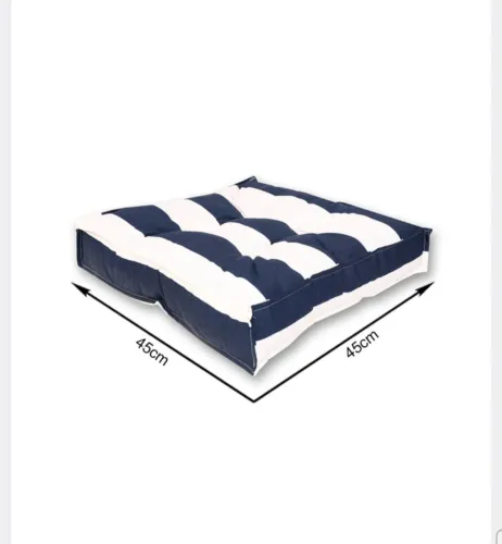 Almofada Futon Externa para Jardim Hidrorrepelente Quadrada 45x45cm Azul Listrada