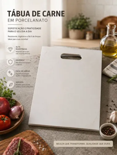 Tábua de corte em porcelanato.