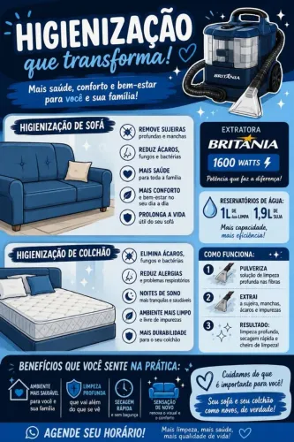 Higienização de colchões e estofados