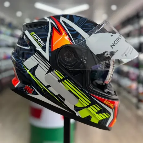 Capacete Norisk FF302 Soul Control Blue Orange. 12X CARTÃO OU 6X CREDIARIO
