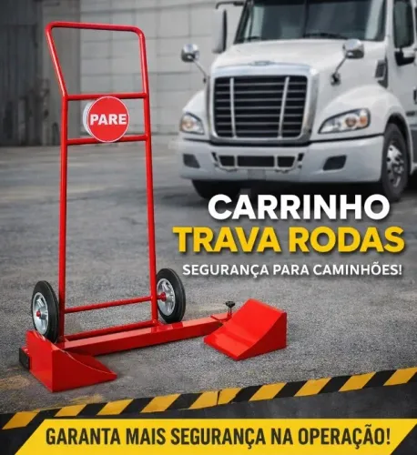 Carrinho trava rodas caminhões
