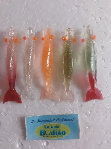 Isca camarão artificial de 7 cm 