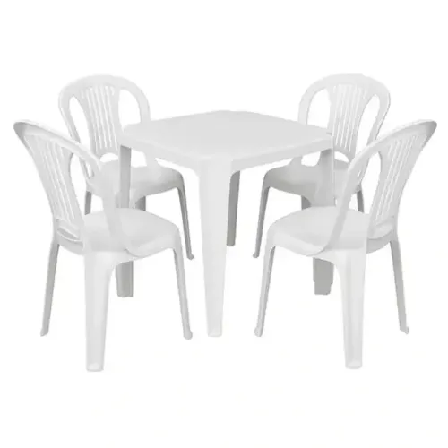 Conjunto de mesa e cadeira plástica