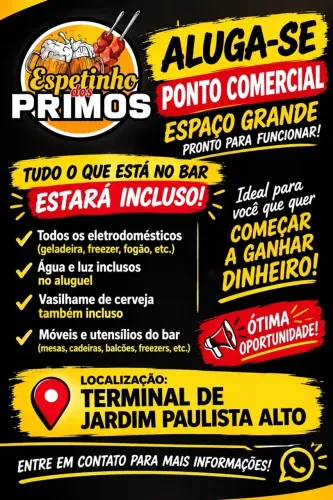 Aluga-se bar com tudo dentro