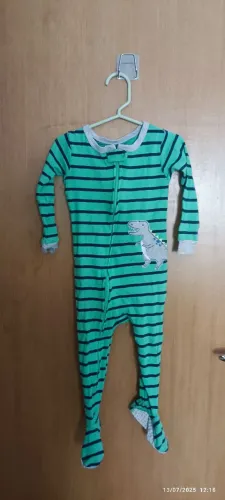 Macacão pijama infantil Carter's em algodão Dino Tam 24 meses