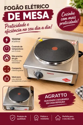 Fogão elétrico de 1 boca (não precisa de gás)