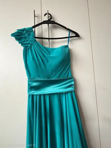 Vestido longo crepe de seda