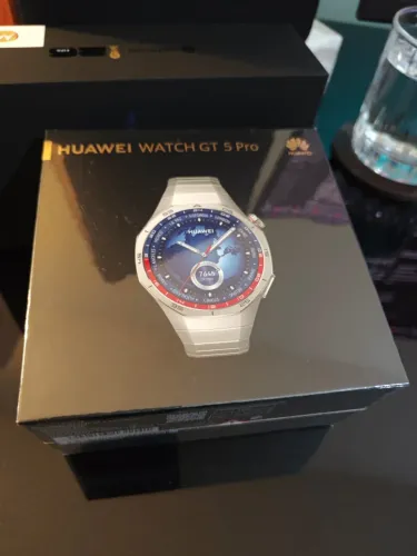 (Lacrado) Smartwatch premium Huawei Watch GT 5 Pro 46mm Titânio, safira, AMOLED, ECG, GPS