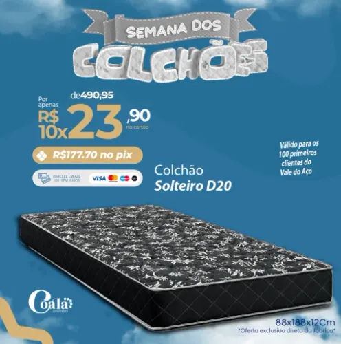 COLCHÃO NOVO DE SOLTEIRO 