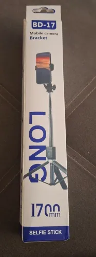 Pau de Selfie com Tripé e Controle Bluetooth - 1,70 m