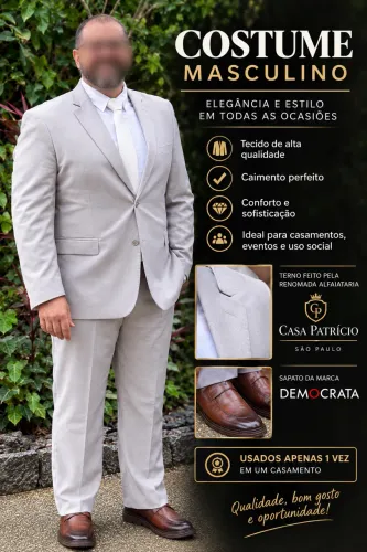 Terno modelo Costume novo e Sapato Democrata novo