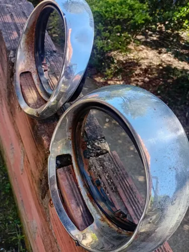 Par aro farol de fusca de lata tremendao no estado das fotos