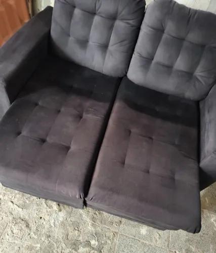 Sofá retrátil Suede preto - Parcelo no cartão, leia o anúncio