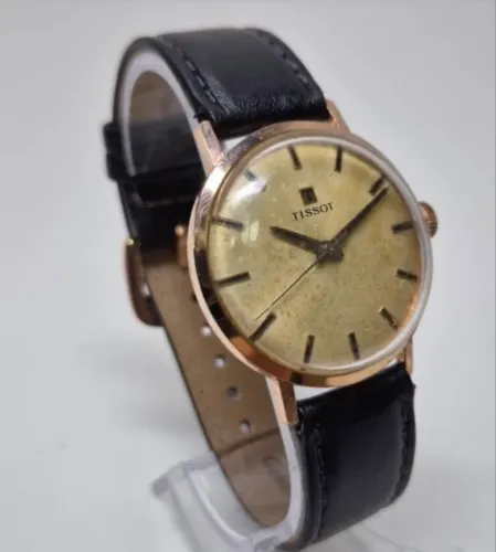 Relógio tissot a corda manual, de 1960 banho ouro rose