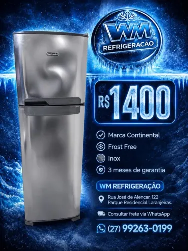 Geladeira Continental Frost Free Inox - R$ 1.400