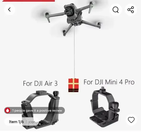 Suporte para levar anel anzou.pelo drone