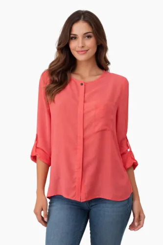 Blusa Zara Original Coral - Viscose - Tamanho M