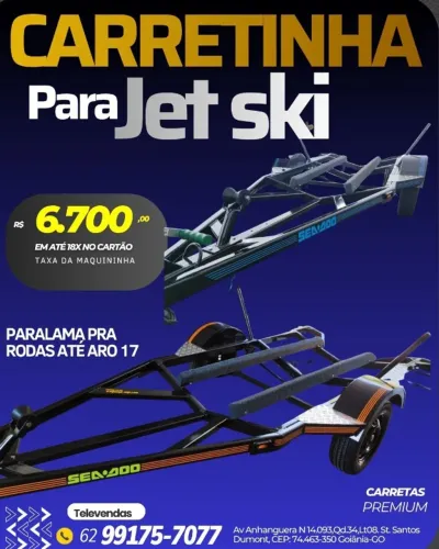 "Carretinha pra jet ski nova paralama pra rodas até aro 17  