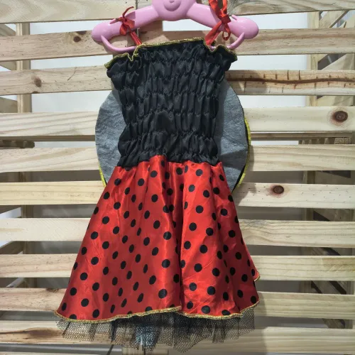 Vestido de Joaninha USADO- veste até 3 anos
