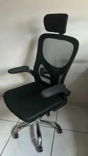 Cadeira de escritório presidente ergonômica tela mesh com apoio de cabeça