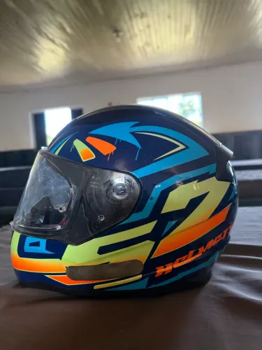 Capacete LS2 FF353 Rapid Tagline, 62, Azul/ Amarelo Fluo