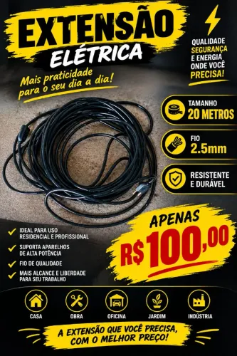 Vende-se extensão cabo pp 2.5mm ,20 metros