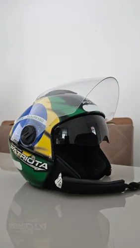 Capacete Aberto Patriota New Atomic Elite Com Viseira Interna Solar