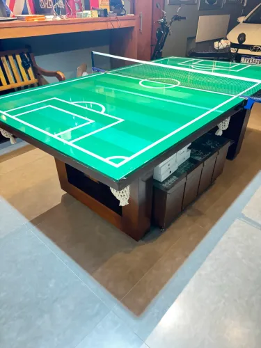 Vendo mesa de bilhar com Ping Pong e jogo de botão integrados