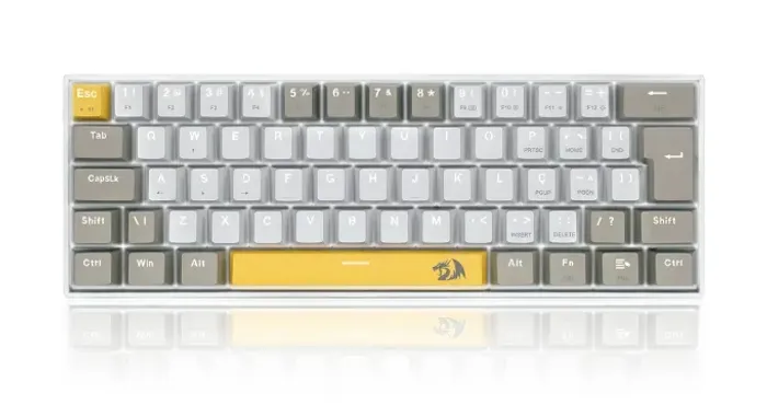 Teclado Gamer Redragon Lakshmi, Switch Brown, Layout 60%, ABNT2, Cinza