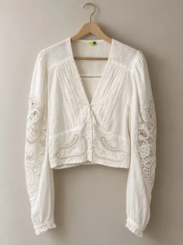 Blusa branca com renda
