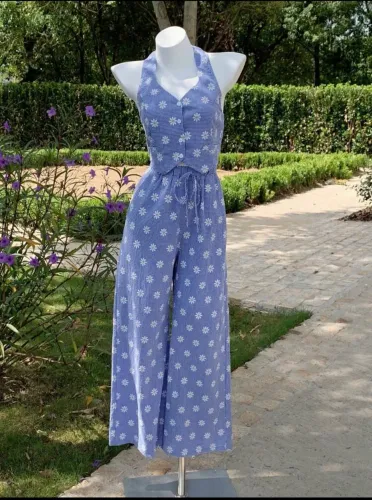 Conjunto de calça e top florido SHEIN tamanhos M 