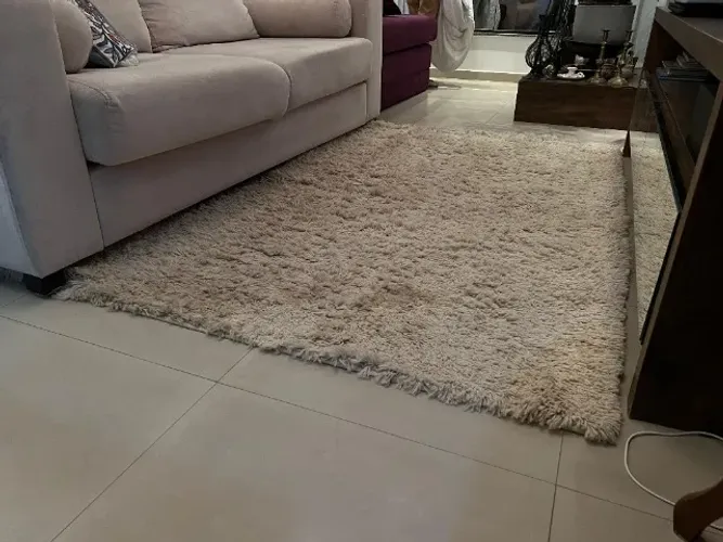 Tapete Felpudo Shaggy Bege - 2,24 x 2,00m