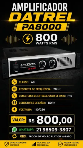 Amplificador Datrel 800w