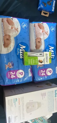 it bebe Mili Baby P 48 fraldas + Termometro G-Tech + Aquecedor Buba