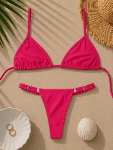 Biquíni de fita rosa pink