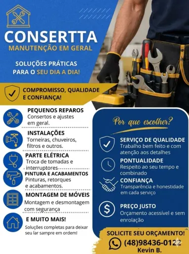 "Problemas não têm hora para acontecer, mas a Consertta tem hora para resolver: AGORA!