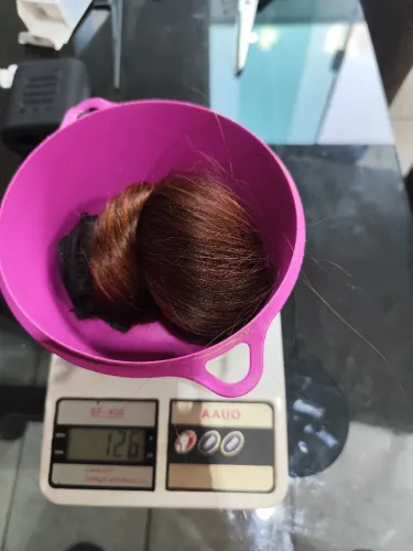 cabelo já com a faixa confcionada.
